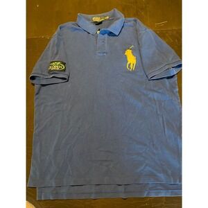 Polo Ralph Lauren 2013 US Open Polo Shirt Mens XL Blue Gold‎ Pony Tennis